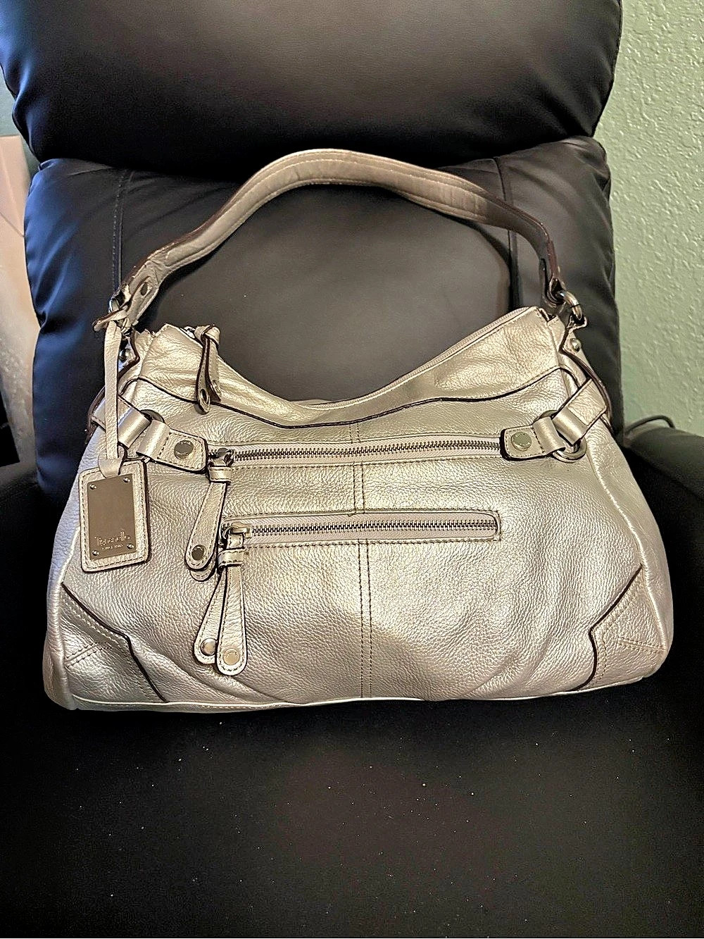 Tignanello Silver Shoulder Bag